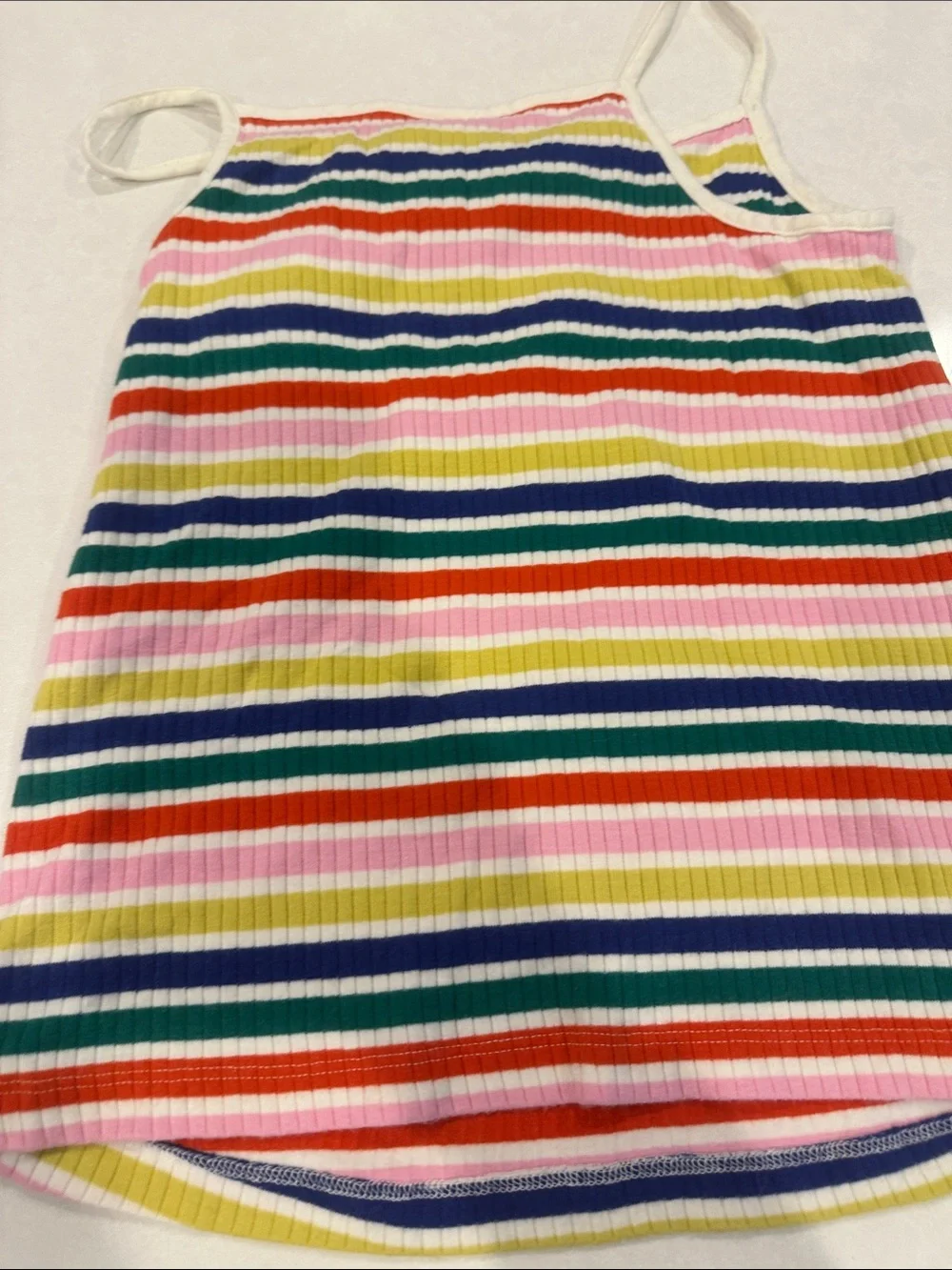 Hanna Andersson Rainbow Stripe Tank & Shorts Set - Pink Yellow Blue
